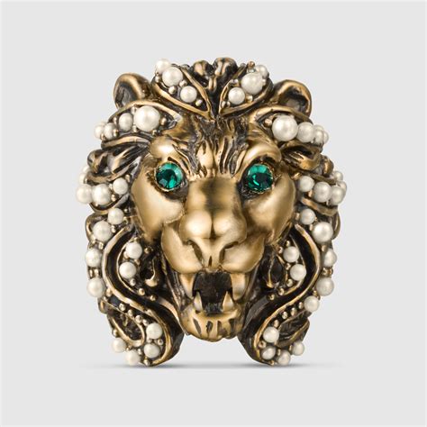 gucci lion jewelry|female gucci lion ring.